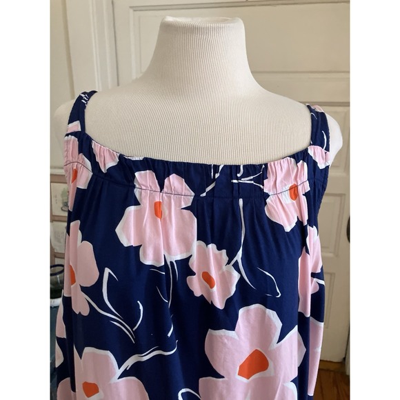 Maxi Dress Junior Sz L Navy Pink Floral Ruffled Maxi prairie cottagecore - Picture 2 of 9